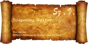 Szepessy Valter névjegykártya